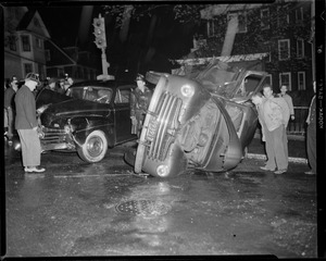 Overturned auto