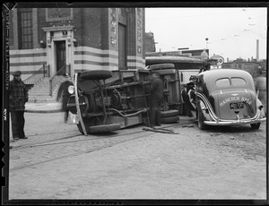 Truck and auto collide