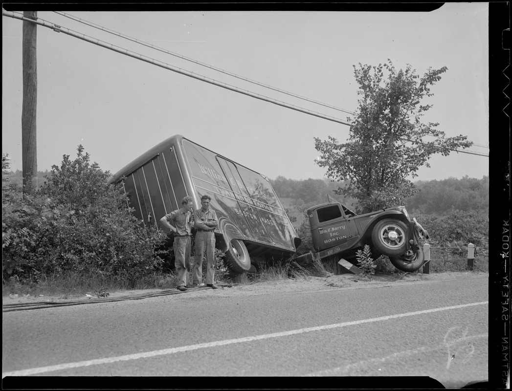 Truck In A Ditch Digital Commonwealth