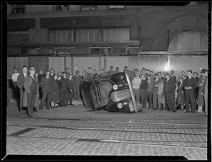 Overturned auto