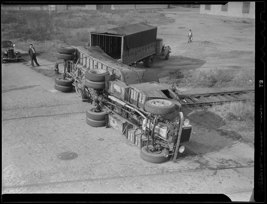 Truck overturned Digital Commonwealth