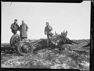 Auto wreckage near trackage