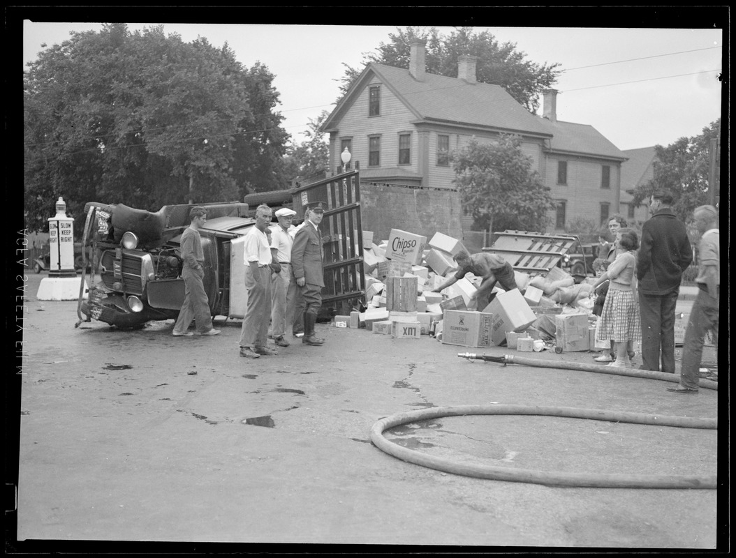Overturned truck on Ashmont Street in Dorchester Digital Commonwealth