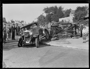 Car accident near statue of the Virgin Mary