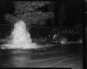 Auto turns hydrant into fountain