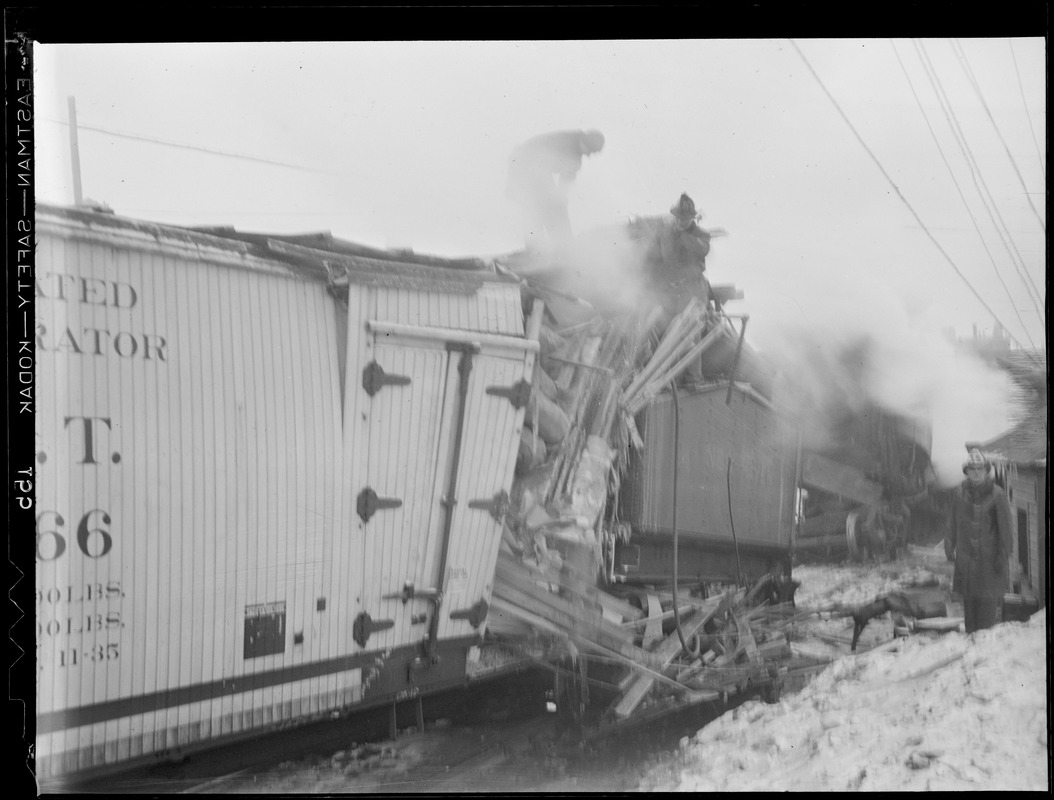 Freight car on fire