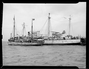 U.S. Navy seaplane aboard Comm. Byrd's polar ship the SS Bear of Oakland, Boston Harbor