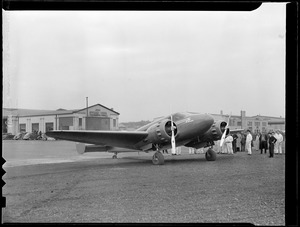 Twin-engine Beech 18 at East Boston Airport