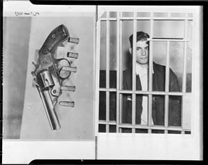Criminal in cell and gun