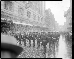Police parade, Washington Street