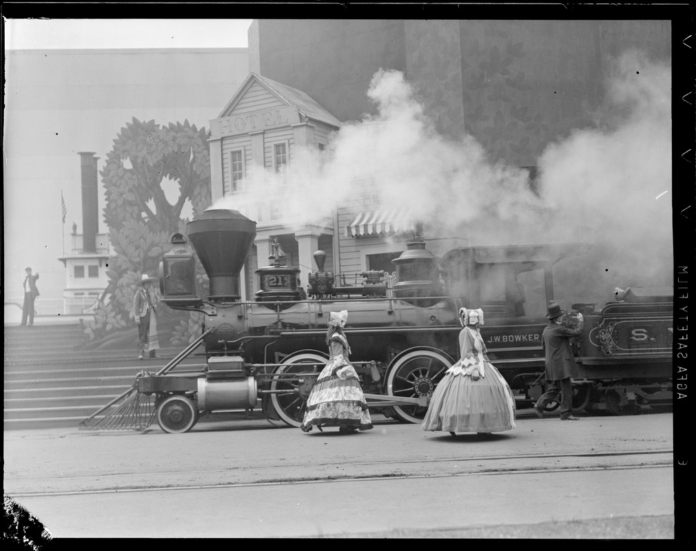 Stage set with old-fashioned railroad after 1934