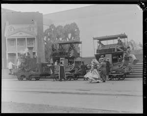 Stage set with old-fashioned railroad after 1934
