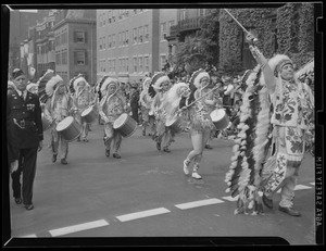 Marchers in Indian costume in Legion Parade on Beacon St.