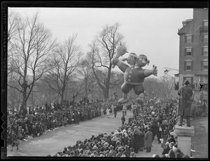 Santa son parade on Beacon Street in front of State House