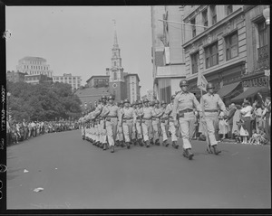 Military men on parade, Tremont St.