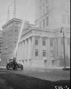 Pressure test in front of Custom House tower