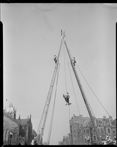 Fire ladder demonstration, Copley Square