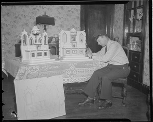 Fireman with church models