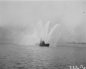 Fireboat on display, Boston Harbor