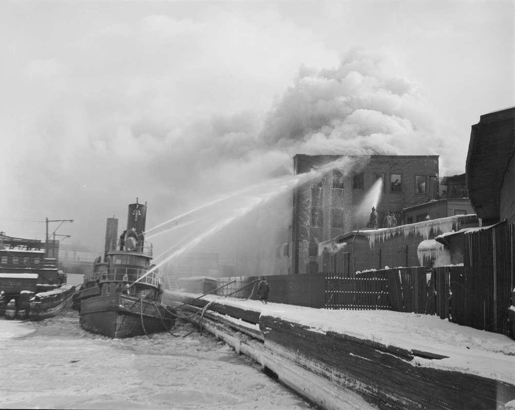 Wharf fire near North Station fought by fireboat