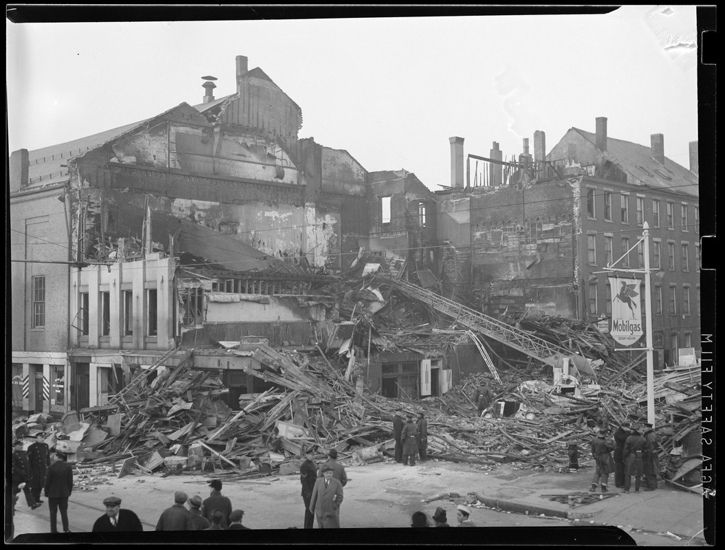 Scene of collapsed building Maverick Square, East Boston, that killed 6 ...