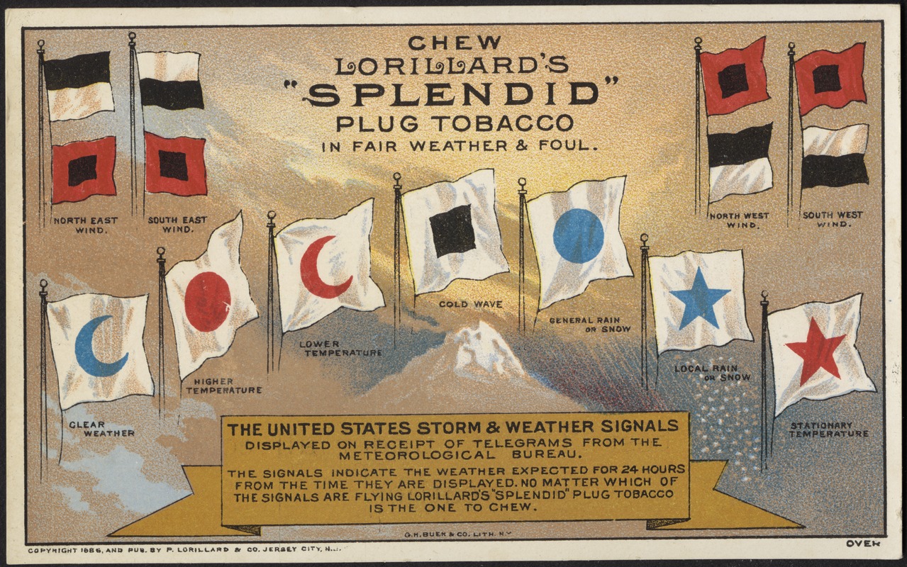 Chew Lorillard's "Splendid" plug tobacco, in fair weather and foul.