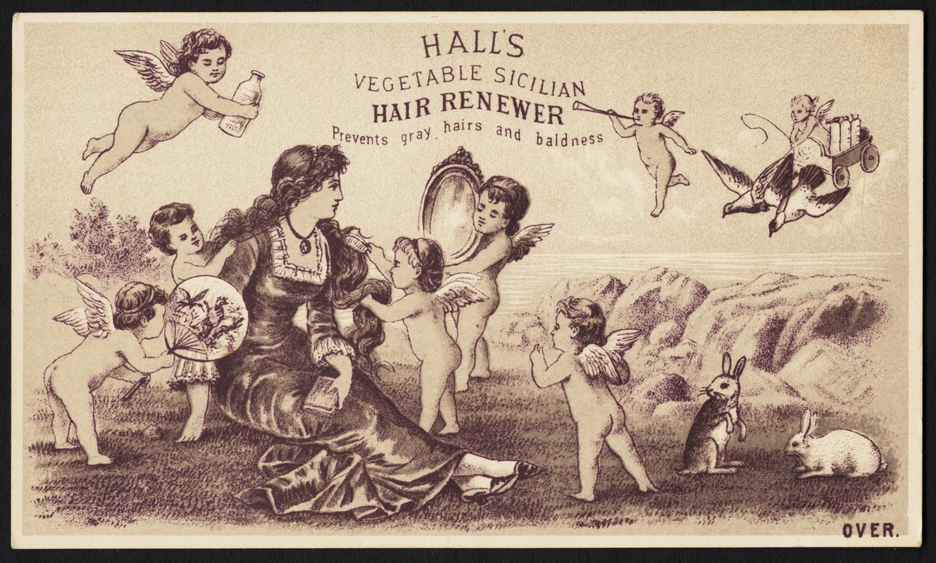 Hall's Vegetable Sicilian Hair Renewer prevents gray hairs and baldness