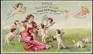 Hall's Vegetable Sicilian Hair Renewer prevents gray hairs and baldness