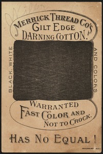 Merrick's best six cord thread for hand and machine use. The Merrick ...