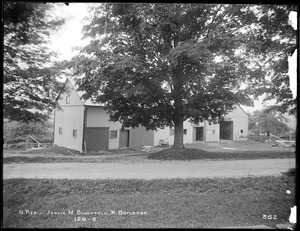 Wachusett Reservoir, Jennie M. Blackwell's barns, on south side of East Main Street, from the northeast, West Boylston, Mass., Jul. 22, 1896