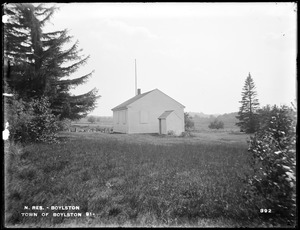 Wachusett Reservoir, schoolhouse, Town of Boylston, from the northwest, Boylston, Mass., Jul. 28, 1896