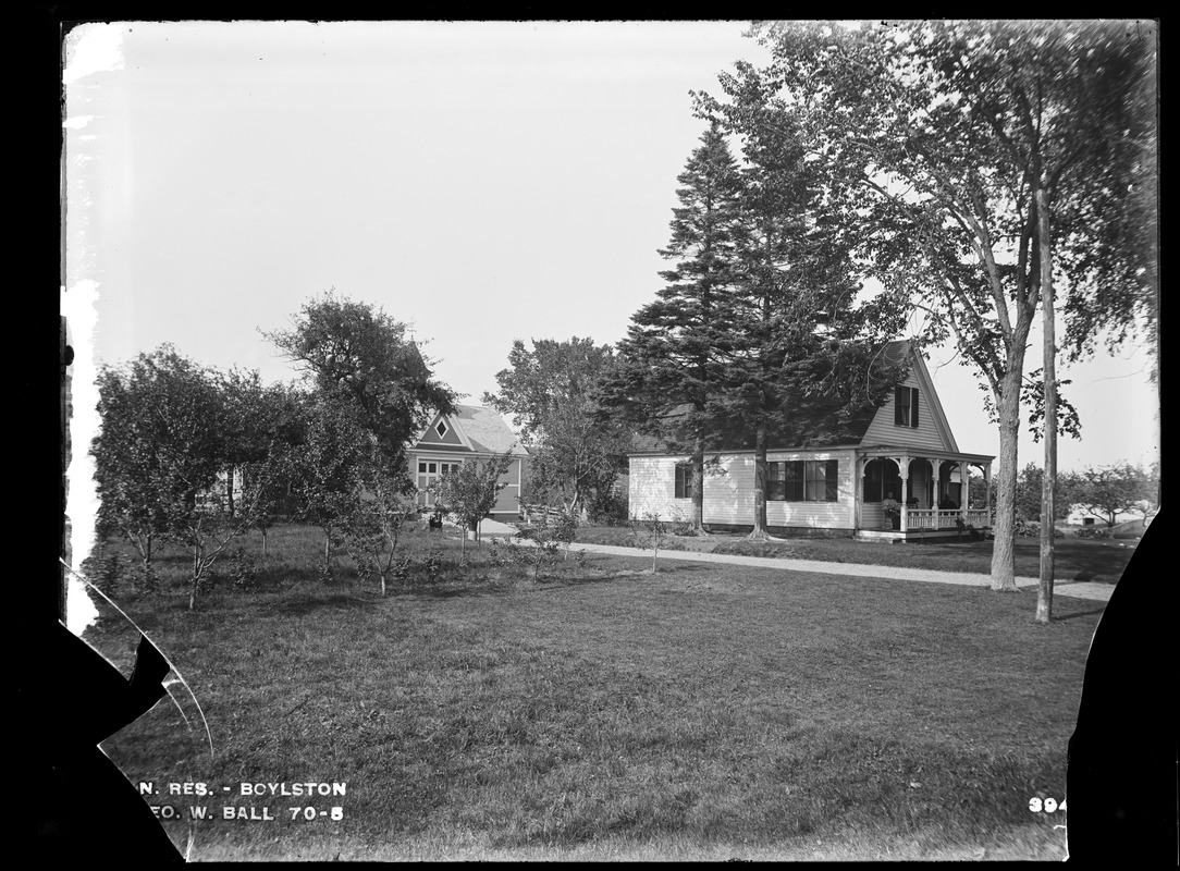 Wachusett Reservoir, George W. Ball's house and barn, from the west, Boylston, Mass., Jul. 28, 1896