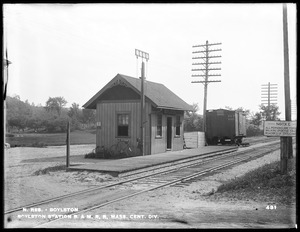 Wachusett Reservoir, Boylston Station, Boston & Maine Railroad, Central Massachusetts Division, from the north, Boylston, Mass., Jul. 29, 1896