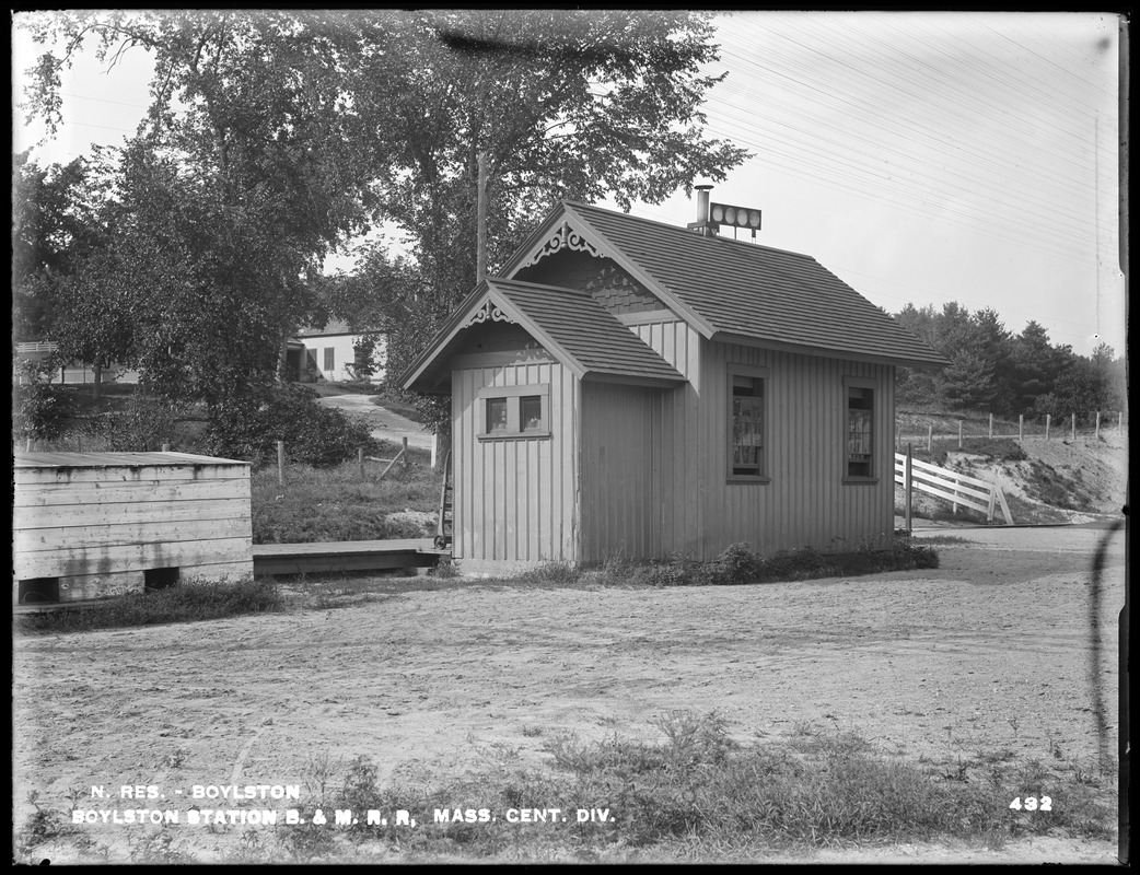 Wachusett Reservoir, Boylston Station, Boston & Maine Railroad, Central Massachusetts Division, from the south, Boylston, Mass., Jul. 29, 1896
