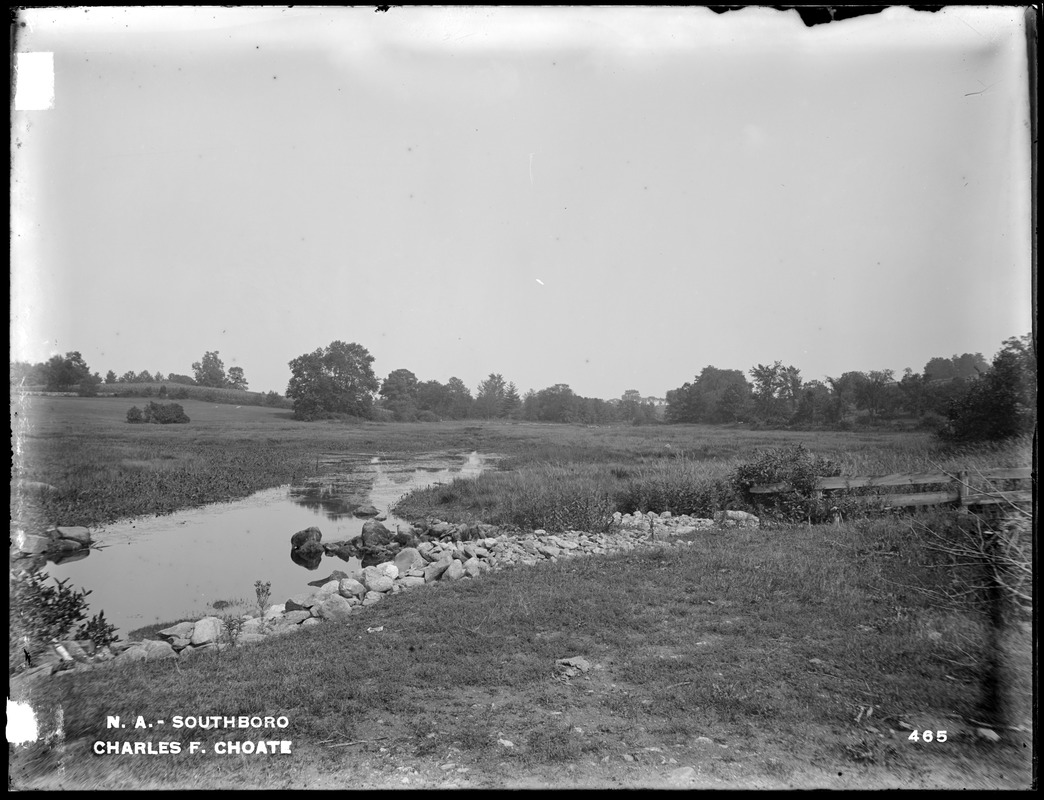 Wachusett Aqueduct, Charles F. Choate, meadow below bridge, from the west (sheet No. 11), Southborough, Mass., Aug. 3, 1896