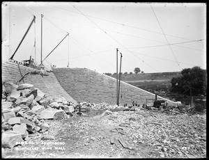 Sudbury Reservoir, northeast wing wall below overflow at dam, from the south, Southborough, Mass., Aug. 4, 1896