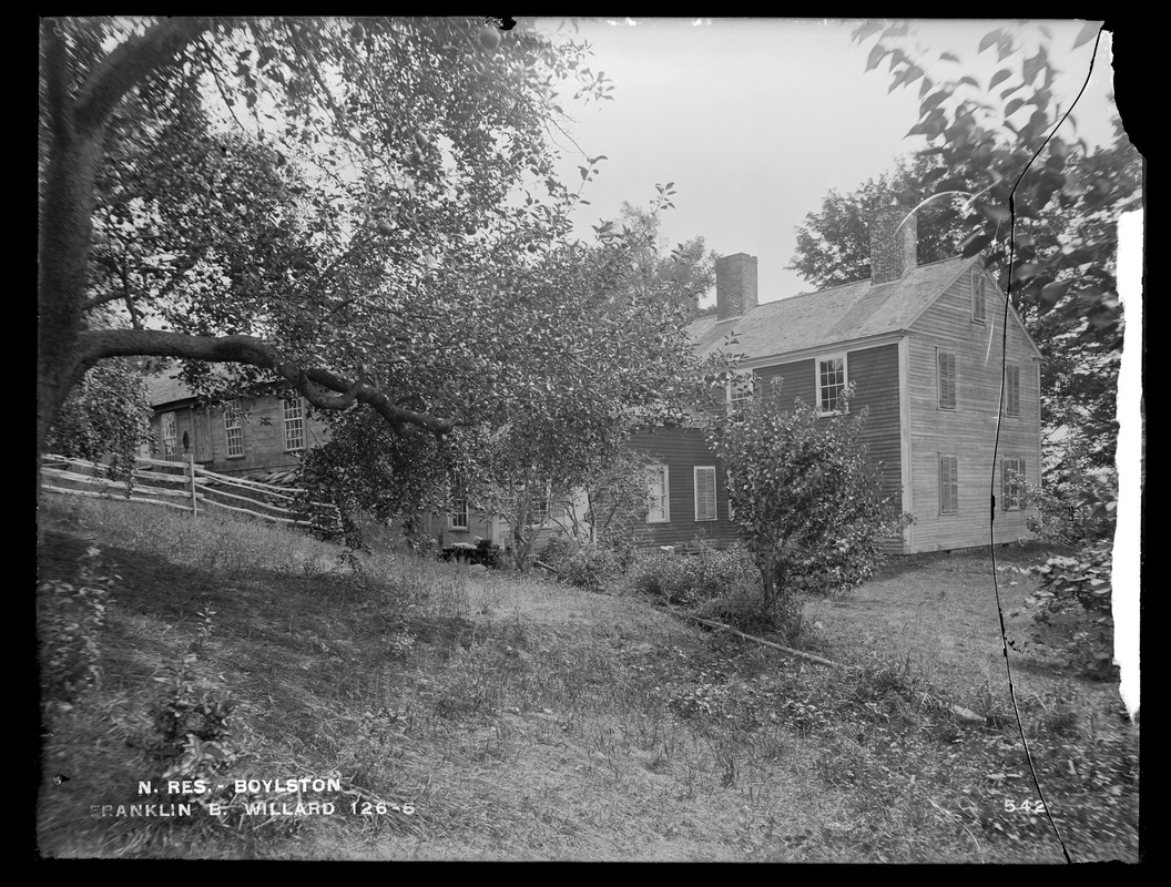 Wachusett Reservoir, house of Franklin B. Willard, from the northwest