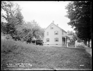Wachusett Reservoir, Clarendon Mills house, next to Helen C. Harlow property, on north side of North Main Street, opposite the Mill Pond, from the west, West Boylston, Mass., Sep. 16, 1896