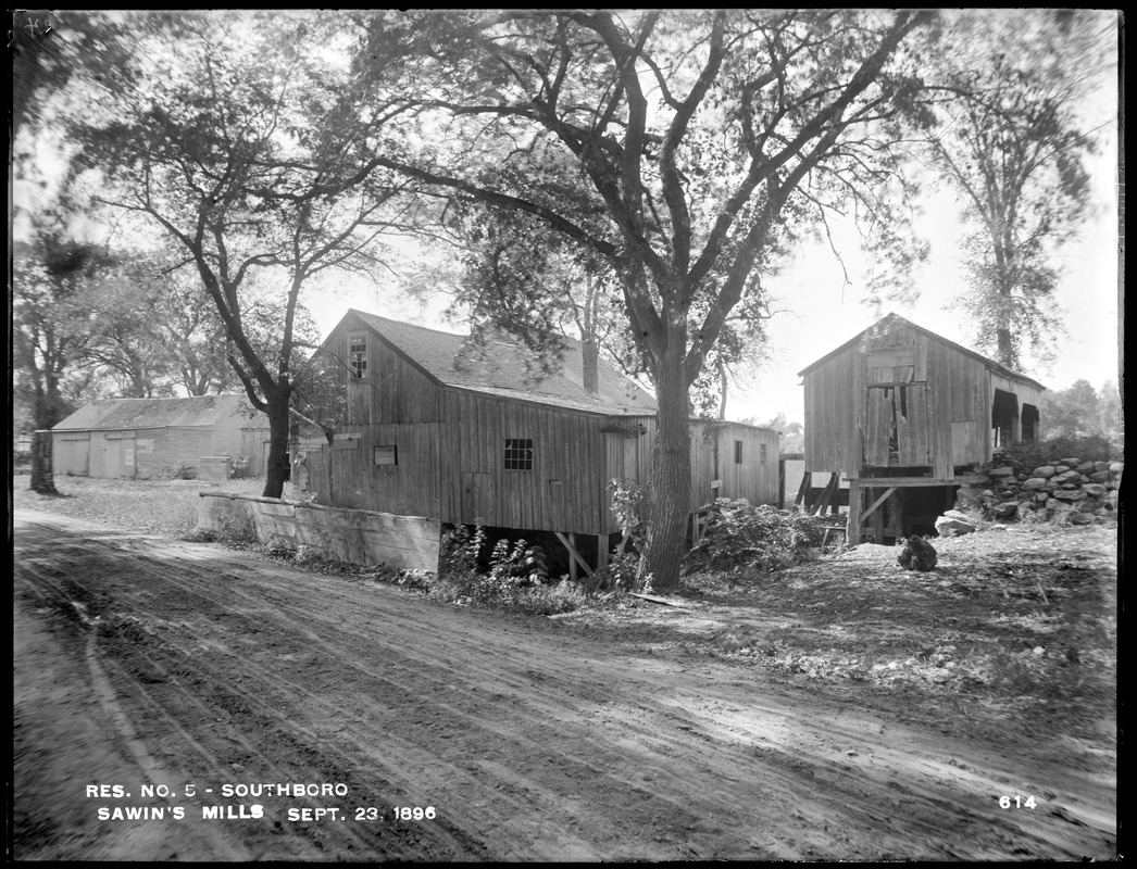 Wachusett Aqueduct, Sawin's Mills, from the northeast, in road (sheet No. 11), Southborough, Mass., Sep. 23, 1896