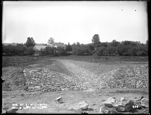 Sudbury Reservoir, Section B, riprap paving at mouth of small brook, near the corner or McQuarrie Road and Worcester Turnpike, from the north, Southborough, Mass., Sep. 23, 1896