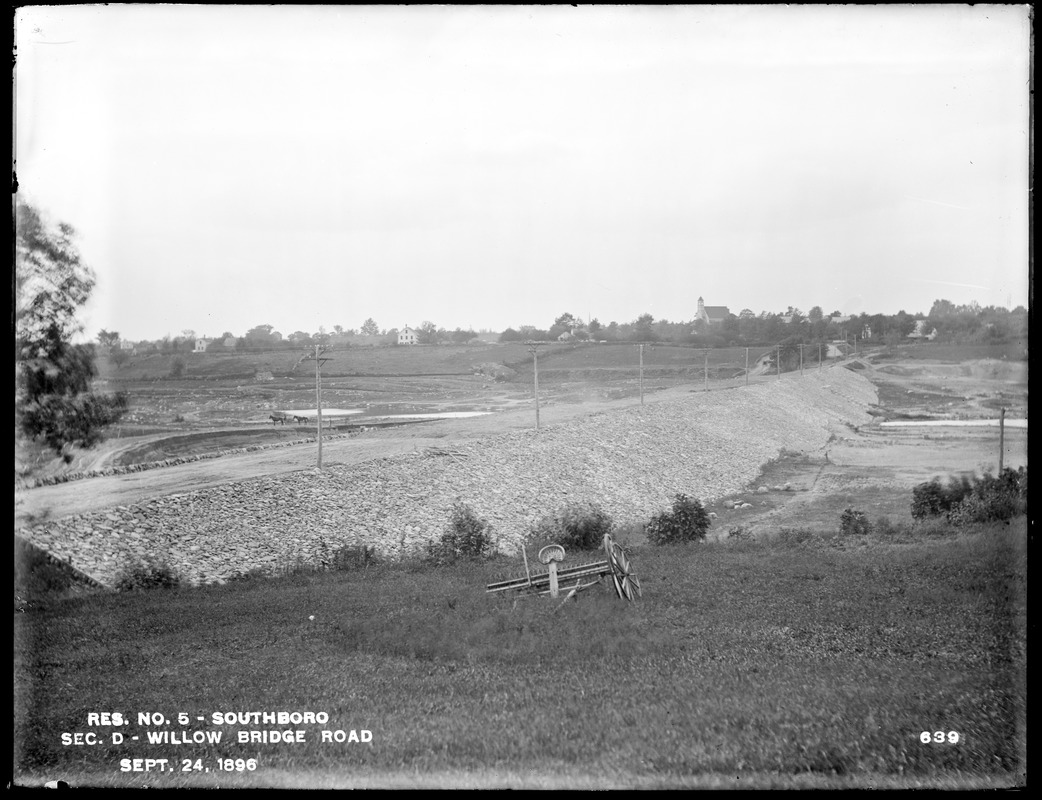 Sudbury Reservoir, Section D, Willow Bridge Road, from the east, Southborough, Mass., Sep. 24, 1896