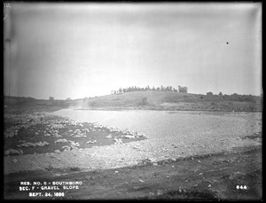 Sudbury Reservoir, gravel slope in the western part of Section F, from the west, Southborough, Mass., Sep. 24, 1896