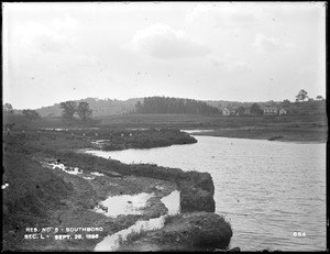 Sudbury Reservoir, arm of Section L, west of Marlborough Road near Marlborough Junction, from the east near bridge, Southborough, Mass., Sep. 25, 1896