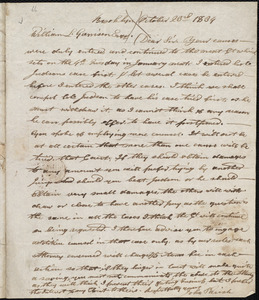 Letter from John Parish, Brooklyn, to William Lloyd Garrison, October 23rd 1834