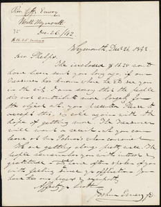 Letter from Joshua Emery, Weymouth, to Amos Augustus Phelps, Decr. 26. 1842