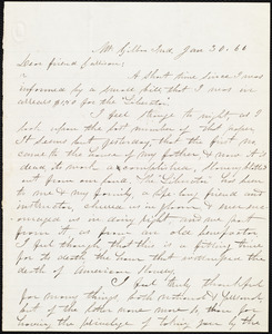 Letter from J. Lamborn, Mt. Gilboa, Ind., to William Lloyd Garrison, Jan[uary] 30. [18]66