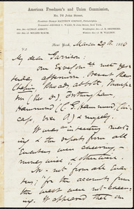 Letter from James Miller M'Kim, New York, [N.Y.], to William Lloyd Garrison, March 29th 1866