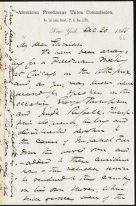 Letter from James Miller M'Kim, New York, [N.Y.], to William Lloyd Garrison, Dec[ember] 20 1866