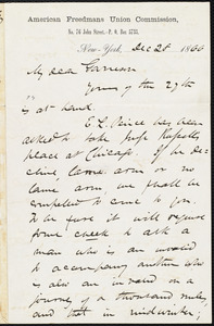 Letter from James Miller M'Kim, New York, [N.Y.], to William Lloyd Garrison, Dec[ember] 28 1866