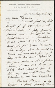 Letter from James Miller M'Kim, New York, [N.Y.], to William Lloyd Garrison, May 4th 1867